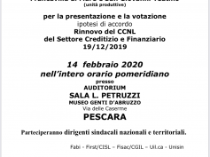 Assemblee per votazione CCNL settore Creditizio e Finanziario