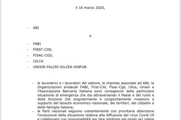 Settore Bancario: Misure Di Prevenzione, Contrasto e Contenimento Coronavirus