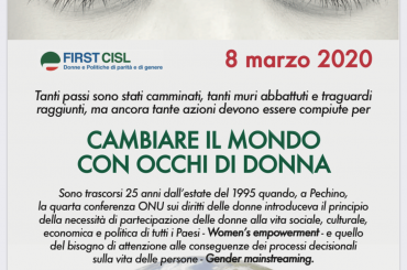 Locandina First Cisl per 8 Marzo