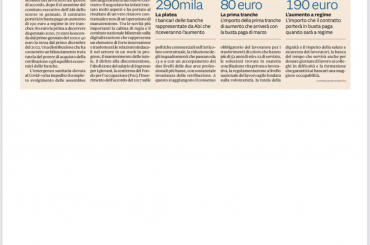 Bancari: via libera al contratto