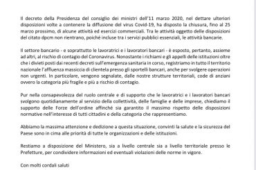 Lettera Unitaria Al Ministro Dell’Interno