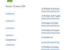 Lettera Ai Prefetti Delle Province Abruzzo E Molise