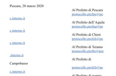 Lettera Ai Prefetti Delle Province Abruzzo E Molise