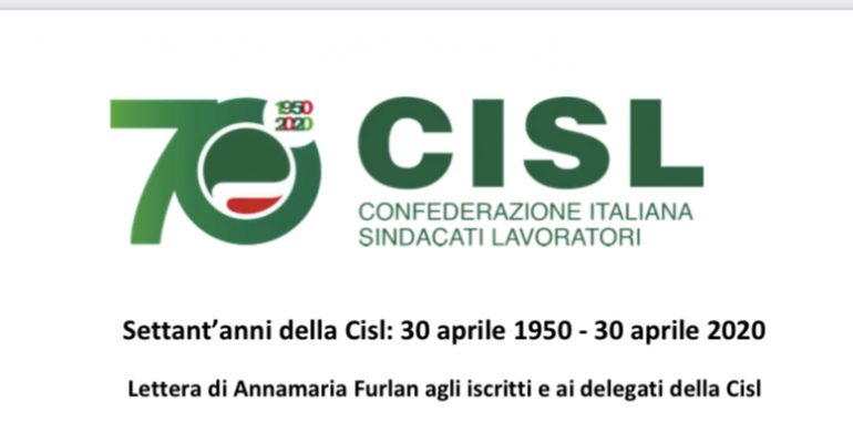 70 anni Cisl: lettere Annamaria Furlan