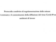 Protocollo condiviso regolamentazione misure contrasto e contenimento Covid-19 negli ambienti di lavoro