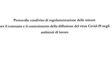 Protocollo condiviso regolamentazione misure contrasto e contenimento Covid-19 negli ambienti di lavoro