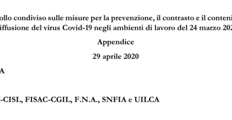 Covid-19: appendice al protocollo Ania per misure  di sicurezza negli ambienti di lavoro