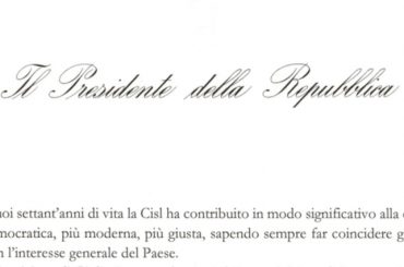 70 anni, gli auguri alla Cisl dal Presidente Mattarella