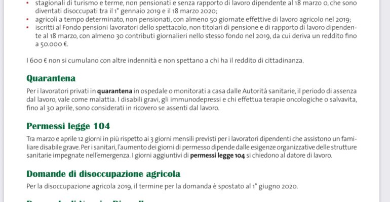 Patronato INAS: scheda illustrativa misure per il lavoro e famiglia