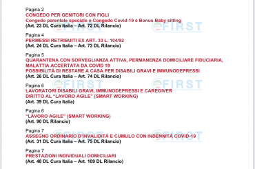 Decreto Rilancio: misure per le famiglie e dipendenti settore privato