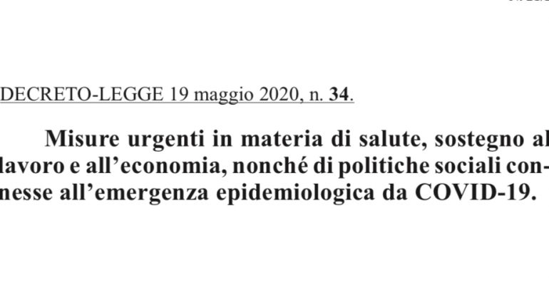 Decreto Rilancio: il testo integrale