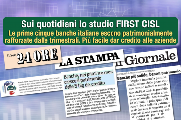 Studio First Cisl big five, dai giornali, tengono ricavi si contraggono i costi