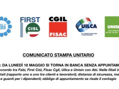 Fase 2: Da Lunedì 18 Maggio si torna in banca senza appuntamento