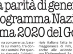 La parità di genere nel programma nazionale di riforma 2020 del Governo