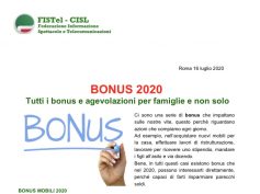 Bonus 2020: tutti i bonus ed agevolazioni previsti