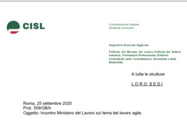 Incontro Ministero Del Lavoro sul tema del lavoro agile