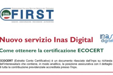 Nuovo Servizio INAS: certificazione Ecocert