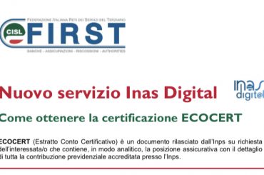 Nuovo Servizio INAS: certificazione Ecocert