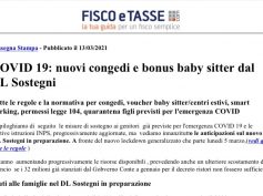 Covid 19: Nuovi Congedi e Bonus Baby Sitter