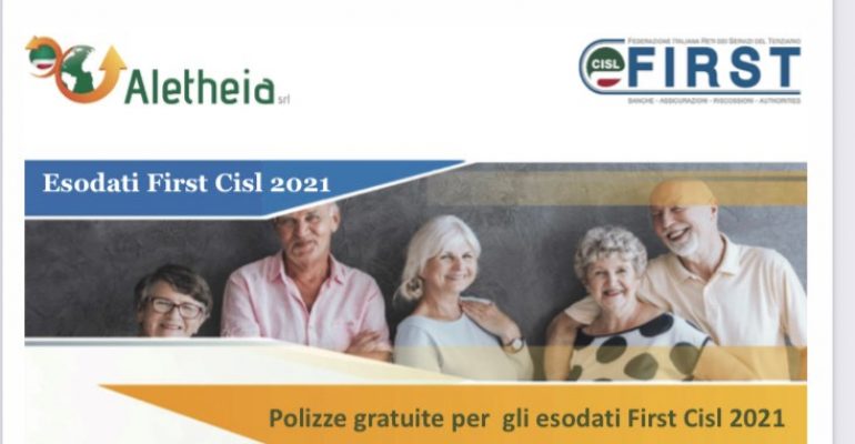 Brochure 2021 Aletheia S.r.l. polizze gratuite per Esodati e Pensionati FirstCisl