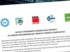 Riliquidazione assegni straordinari Fondo di solidarietà credito, verifica rimane aperta