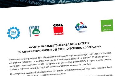 Riliquidazione assegni straordinari Fondo di solidarietà credito, verifica rimane aperta