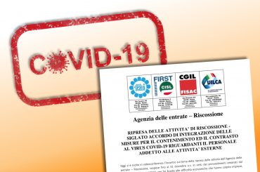 Coronavirus, AdeR, ripresa attività di riscossione, siglato accordo anticovid