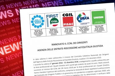 Rinnovato il Ccnl dei dirigenti di AdeR ed Equitalia Giustizia