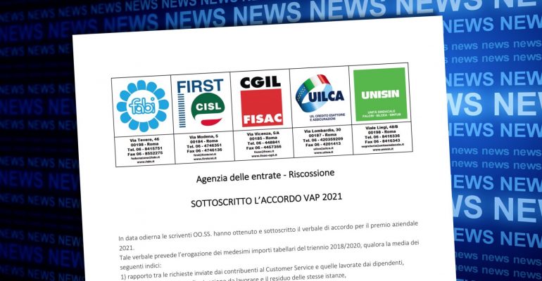 AdeR, sottoscritto l’accordo Vap 2021