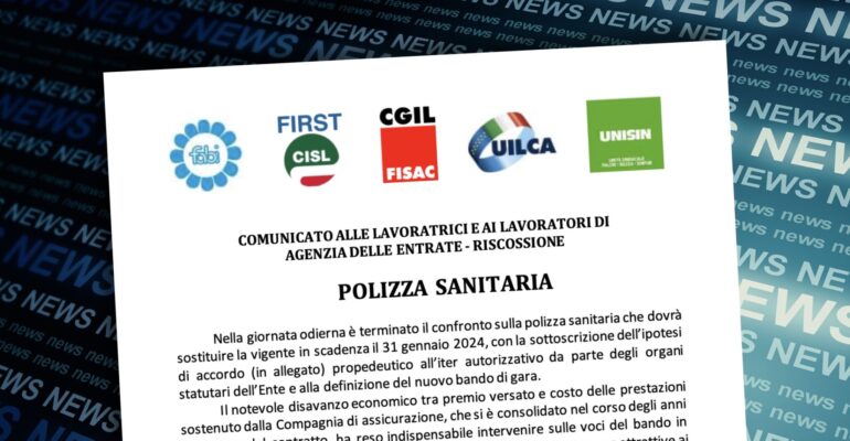 In Ader sindacati siglano ipotesi di accordo della nuova polizza sanitaria: “seguiremo l’iter della procedura di gara”