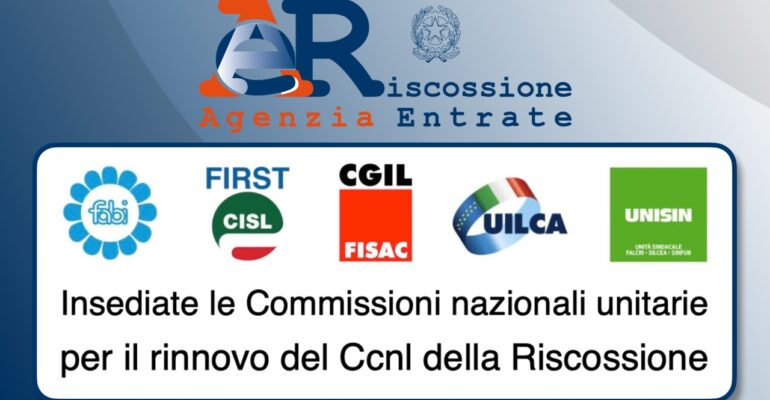 Insediate le Commissioni nazionali unitarie per il rinnovo del Ccnl della riscossione