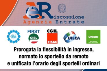 Ader, prorogata la flessibilità in ingresso, normato lo sportello da remoto e unificato l’orario degli sportelli ordinari