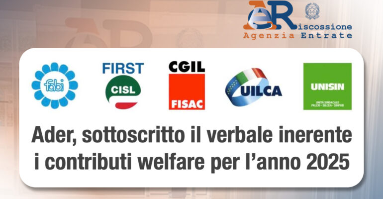 Sottoscritto il verbale inerente i contributi welfare 2025