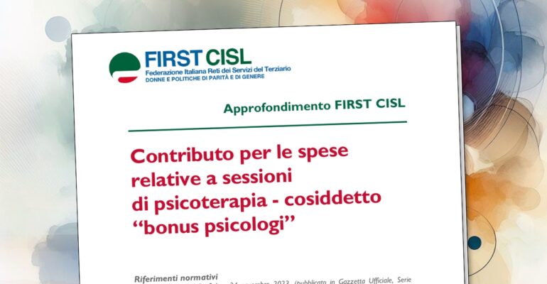 Il Bonus Psicologi nel Welfare sindacale First Cisl