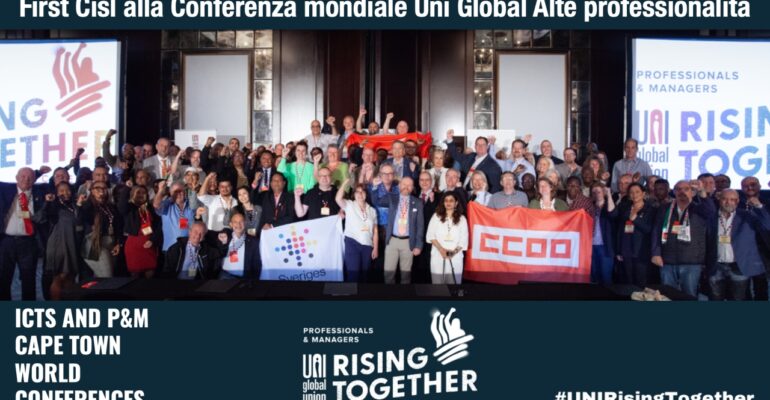 First Cisl alla Conferenza mondiale Uni Global Alte professionalità: contrattazione collettiva a presidio dei diritti nel lavoro digitale