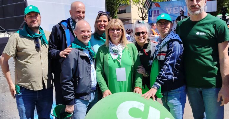 First Cisl Alto Adige Trentino Veneto presente al comizio di Marghera per la Festa dei Lavoratori