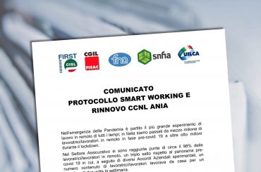 Protocollo smart working e rinnovo contratto nazionale Ania