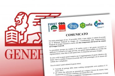 Gruppo Generali, proroga accordo per il lavoro da remoto