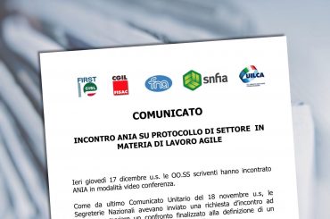 Incontro con Ania su protocollo di settore in materia di lavoro agile