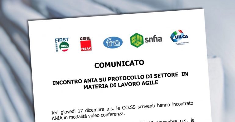 Incontro con Ania su protocollo di settore in materia di lavoro agile