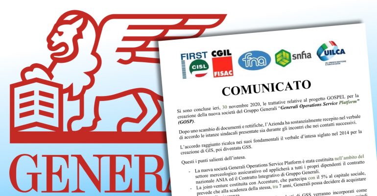 Gruppo Generali, raggiunto l’accordo su Gosp