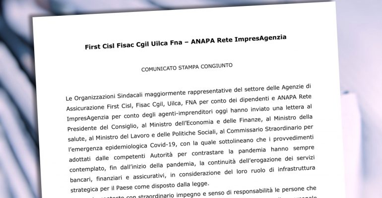 Coronavirus, il comunicato congiunto Anapa-sindacati e la lettera al governo