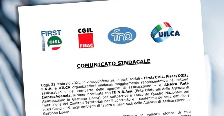 Appalto, sottoscritto importante accordo per contrasto a Covid 19