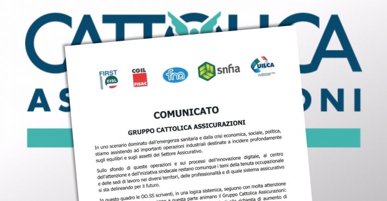 Gruppo Cattolica, le segreterie nazionali sulla tutela di lavoratrici e lavoratori