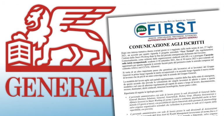 Generali, siglato accordo sul lavoro agile post-emergenza