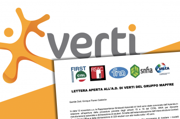 Verti dichiara 325 esuberi, i sindacati scrivono all’amministratore delegato Calderòn