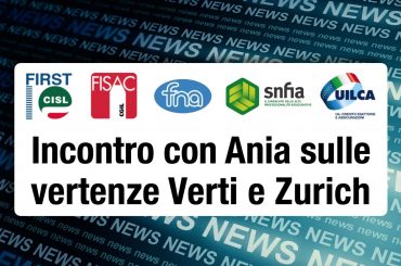 Incontro con Ania sulle vertenze Verti e Zurich