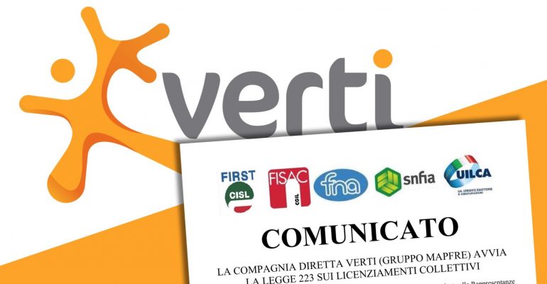 Verti apre la procedura per il licenziamento collettivo di 175 dipendenti