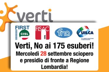 Vertenza Verti-Mapfre entra nell’ultima fase: No ai 175 esuberi!