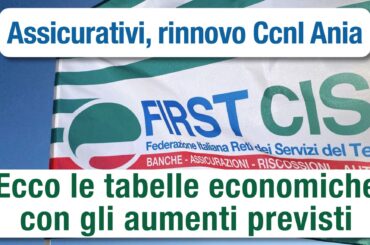 Rinnovo Ccnl Ania, ecco le tabelle economiche con gli aumenti previsti